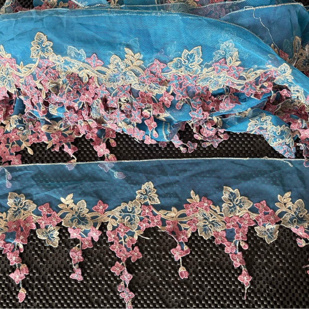 Floral Embroidered Lace Trimming